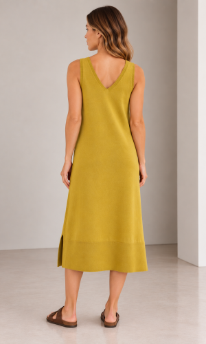 Vestido en V cala Amarillo - Imagen 2