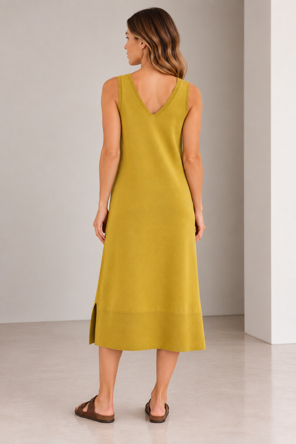 Vestido en V cala Amarillo - Imagen 2