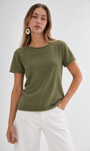 Polera Cruz Verde Musgo