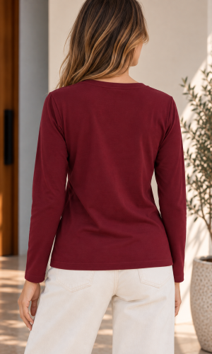 Alternative view of Polera Collie Guinda
