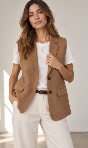 Gilet Boy Camel - Imagen 4