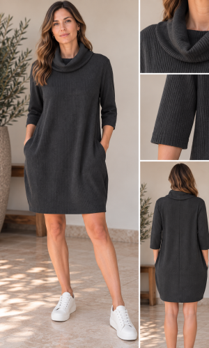 Vestido Terrier Gris Oscuro - Imagen 3