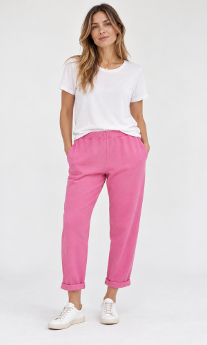 Pantalón Arremangado Fucsia