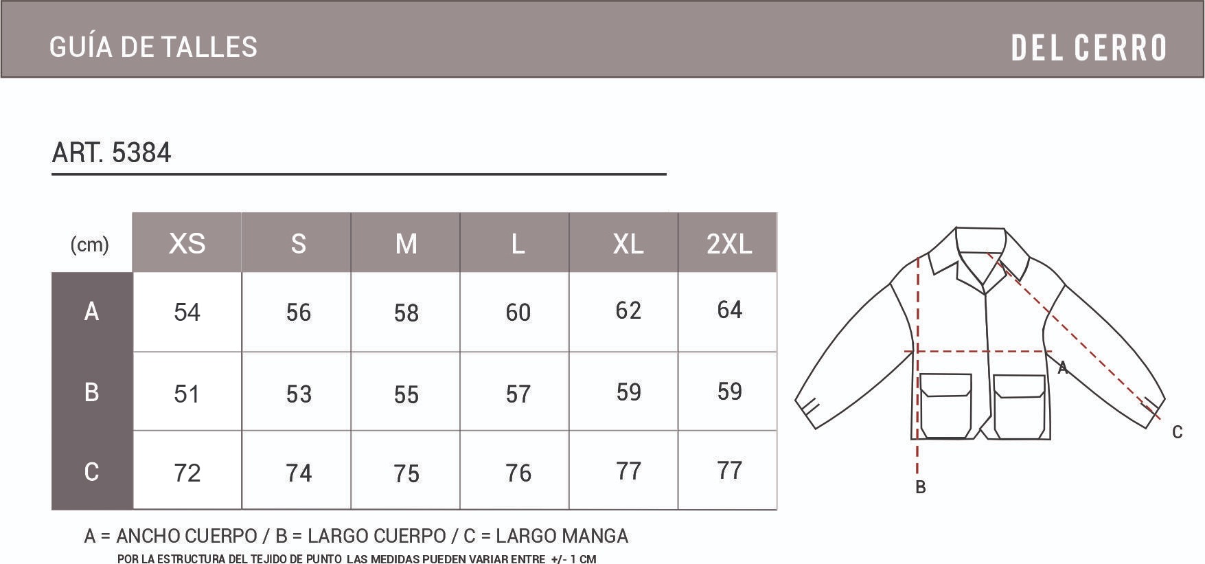 Tabla de medidas