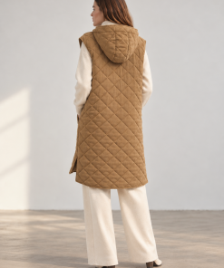 Parka sin Mangas Rombos Camel - Imagen 3