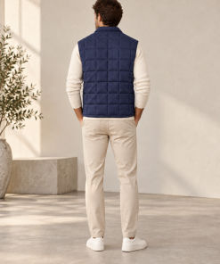 Alternative view of Parka sin Mangas Cuadros Azul