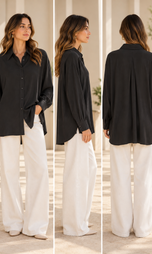 Alternative view of Camisa Laika Negro