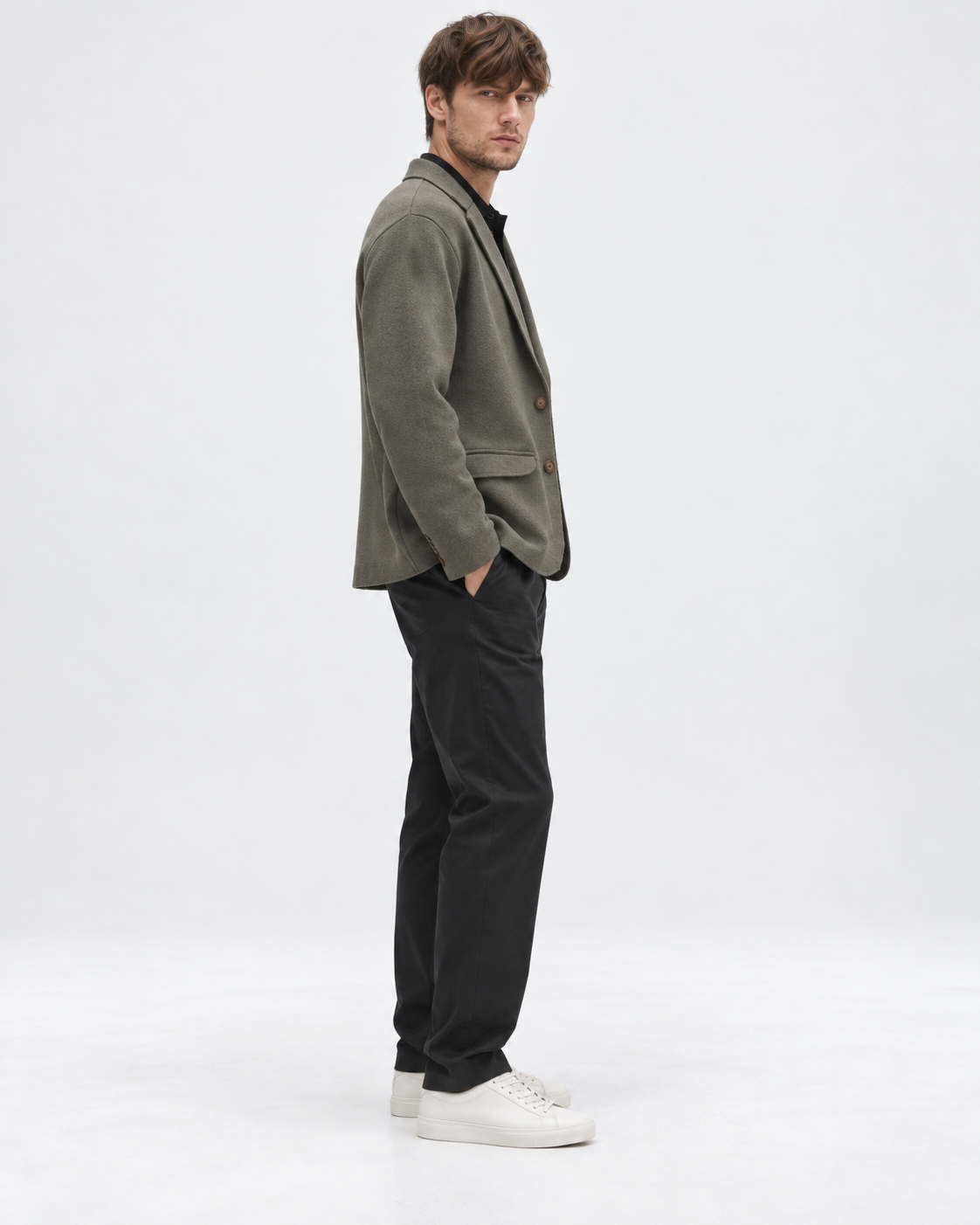 Blazer Tramado Boy Verde Seco - Imagen 4