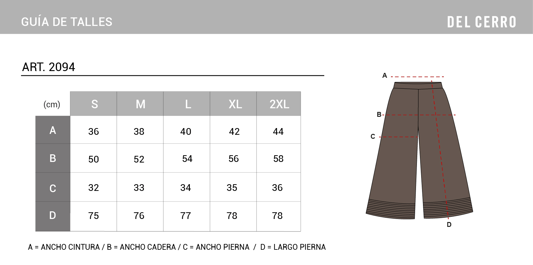 Tabla de medidas
