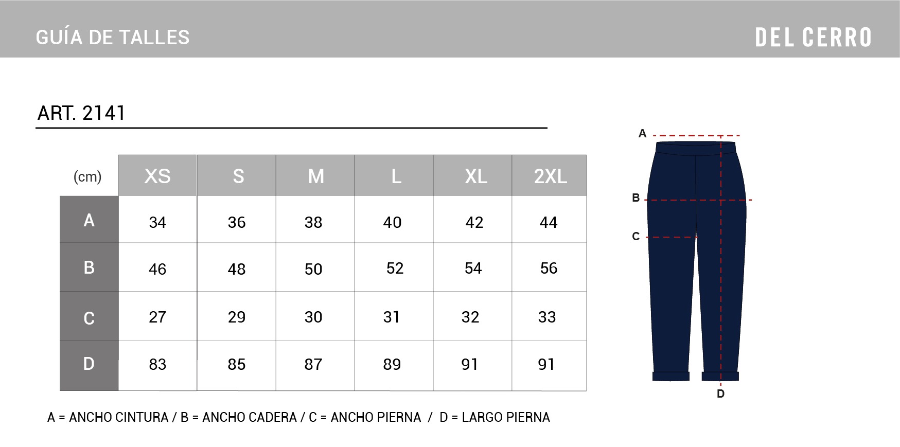 Tabla de medidas