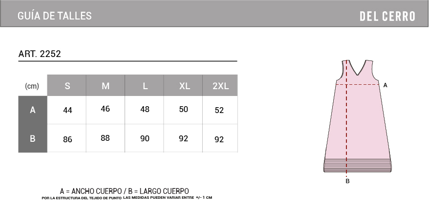 Tabla de medidas