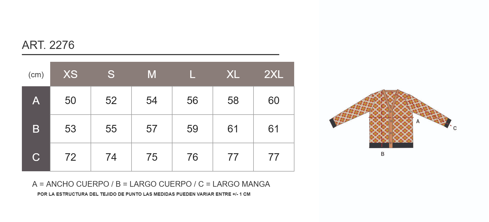 Tabla de medidas