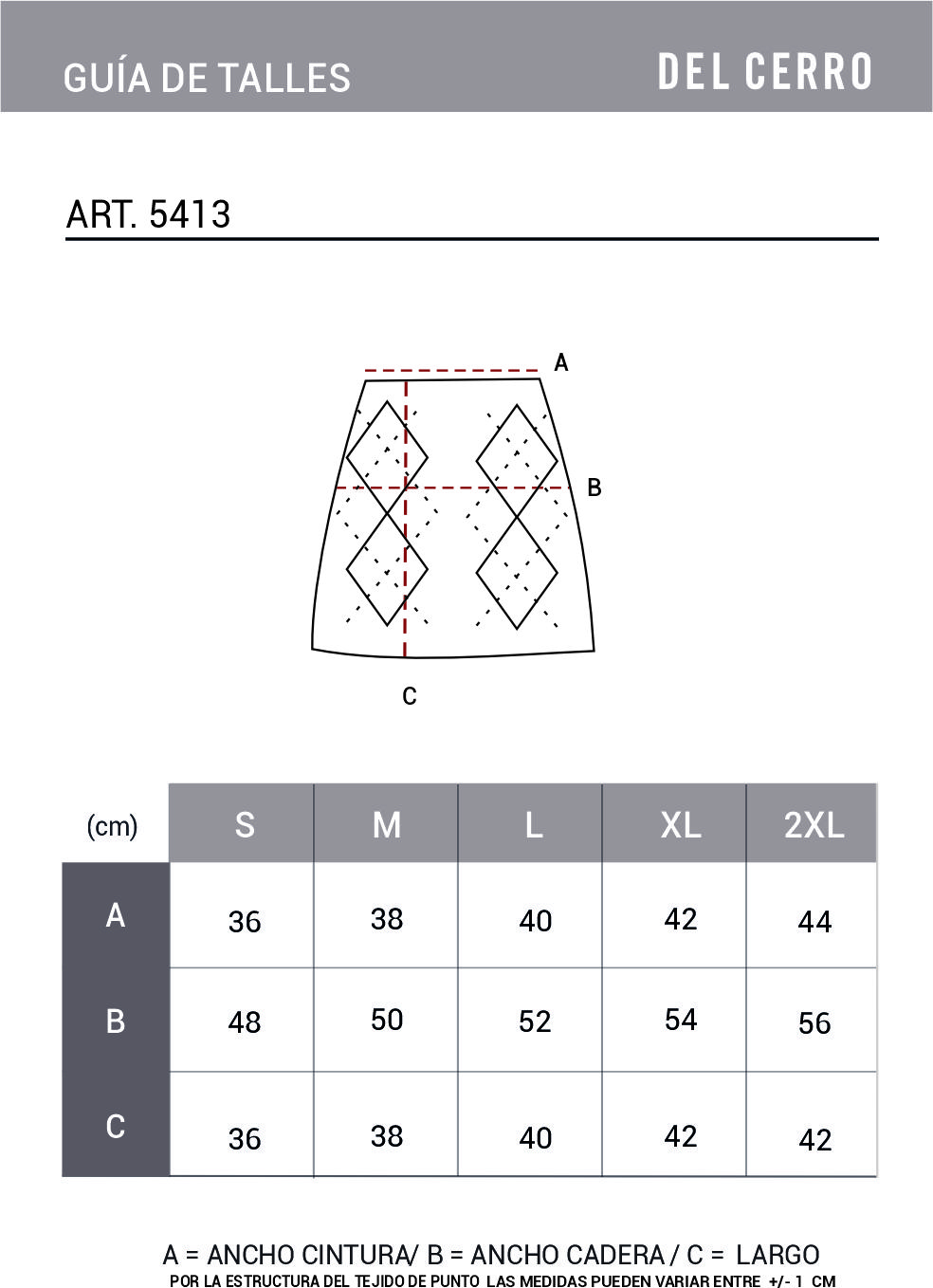 Tabla de medidas