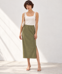 Falda Larga Verde Seco