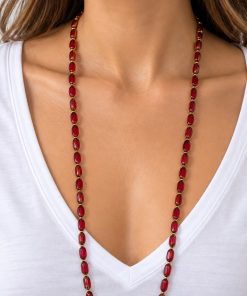 Collar Largo Cristal Rojo - Cimarrona