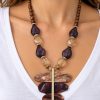 Collar Madera y Cristal Violeta - Cimarrona
