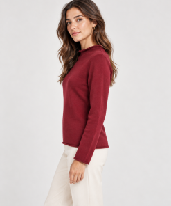 Sweater Cuello Alto Borgoña Del Cerro